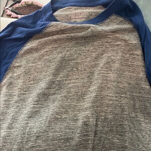 Roebuck & Co. Men's Long Sleeve Raglan Tee in Blue and Gray